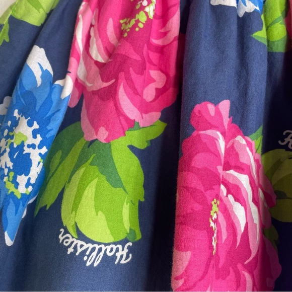 Hollister Skirt SZ S Navy Blue Summer Floral Mini Boho Cotton - Picture 5 of 15
